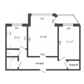 Продается 2-комн. квартира, 60,6 м²
