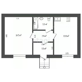 Продается 1-этажный таунхаус, 38 м²