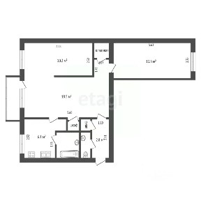 Продается 3-комн. квартира, 56 м²