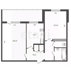 Продается 2-комн. квартира, 47,4 м²