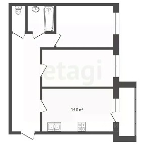 Продается 2-комн. квартира, 54,8 м²