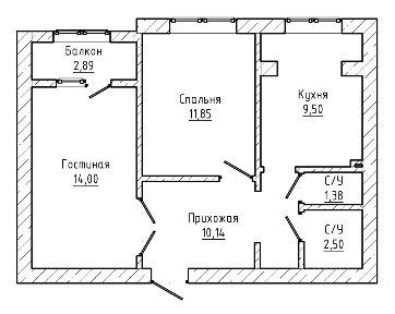 Продается 2-комн. квартира, 52 м²