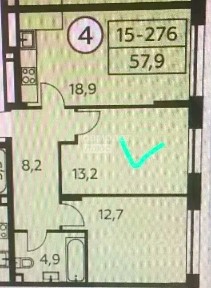 Продается 2-комн. квартира, 58 м²