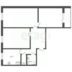 Продается 3-комн. квартира, 60 м²