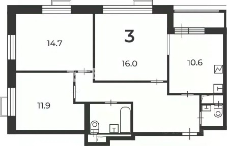 Продается 3-комн. квартира, 72,6 м²