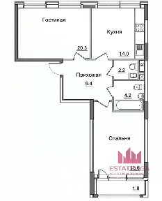 Продается 2-комн. квартира, 65,6 м²