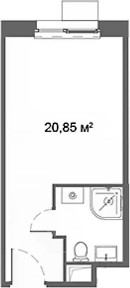 Продается апартаменты-студия, 20,85 м²