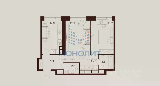 Продается 2-комн. квартира, 60 м²