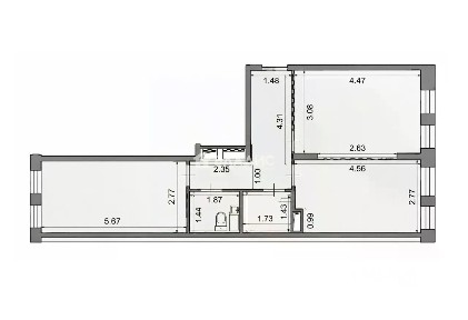 Продается 2-комн. квартира, 55 м²