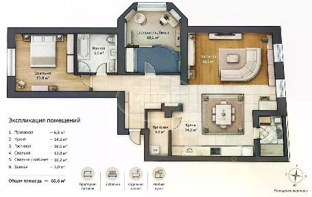 Продается 3-комн. квартира, 114 м²