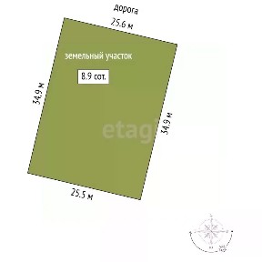 Продается участок, 8,9 сот.