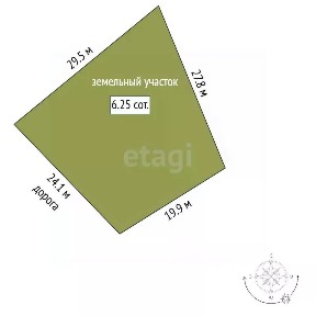 Продается участок, 6,25 сот.