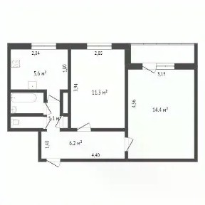 Продается 2-комн. квартира, 43,8 м²
