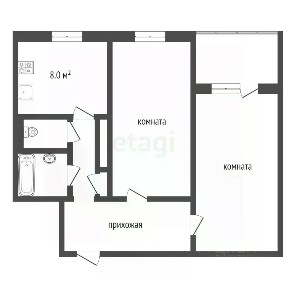 Продается 2-комн. квартира, 42,6 м²