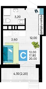 Продается студия, 20 м²
