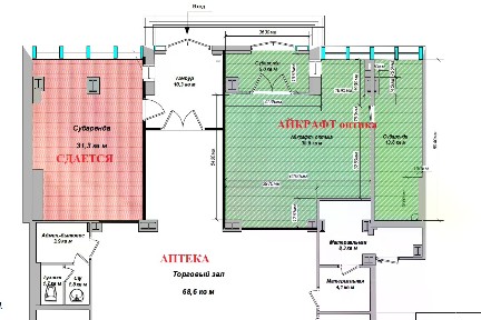 Сдается торговая площадь, 31,3 м²