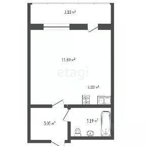 Продается студия, 25,23 м²