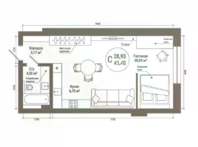 Продаются 2-комн. апартаменты, 43,9 м²
