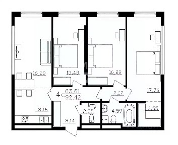 Продается 4-комн. квартира, 92,6 м²