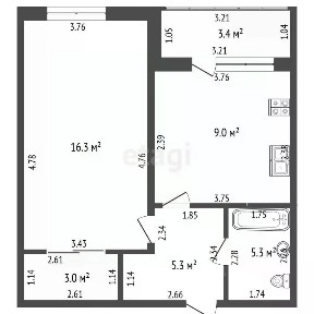Продается 1-комн. квартира, 37,6 м²