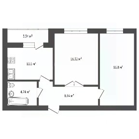 Продается 2-комн. квартира, 52,3 м²