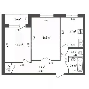 Продается 2-комн. квартира, 52 м²