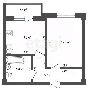 Продается 1-комн. квартира, 33,2 м²