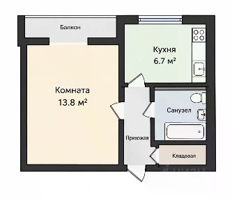 Продается 1-комн. квартира, 28,4 м²