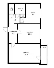 Продается 2-комн. квартира, 47 м²