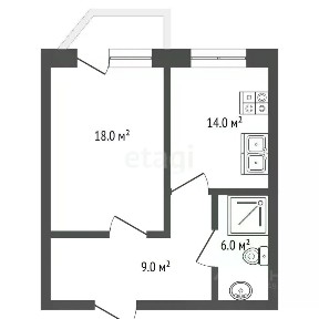Продается 1-комн. квартира, 46,6 м²