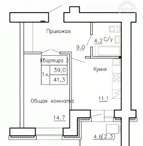 Продается 1-комн. квартира, 44 м²
