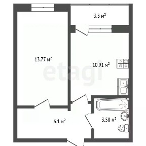 Продается 1-комн. квартира, 37,66 м²
