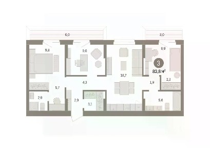 Продается 3-комн. квартира, 83,84 м²