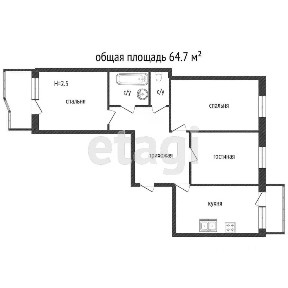 Продается 3-комн. квартира, 67,4 м²