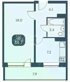 Продается 1-комн. квартира, 35 м²