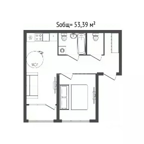 Продается 2-комн. квартира, 53,39 м²