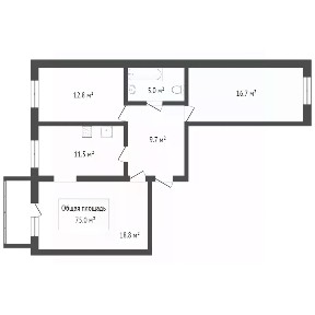 Продается 3-комн. квартира, 74,6 м²