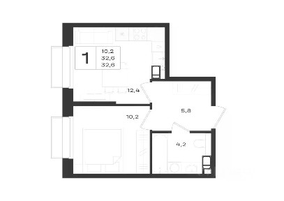 Продается 1-комн. квартира, 32,6 м²
