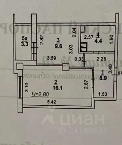 Продается 1-комн. квартира, 39,3 м²