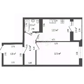 Продается 1-комн. квартира, 43,2 м²