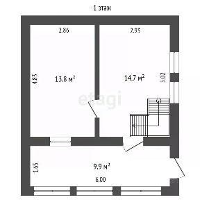 Продается 2-этажный дом, 63,4 м²