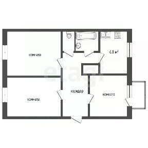 Сдается 3-комн. квартира, 61,2 м²