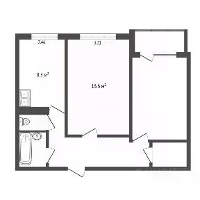 Продается 2-комн. квартира, 50,8 м²