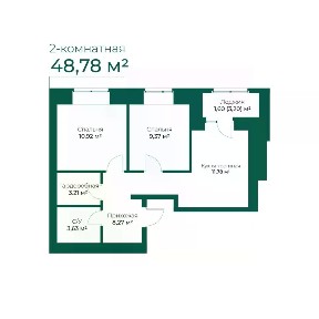 Продается 2-комн. квартира, 48,78 м²