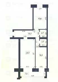 Продается 2-комн. квартира, 76,7 м²