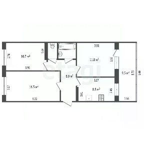Продается 3-комн. квартира, 60 м²