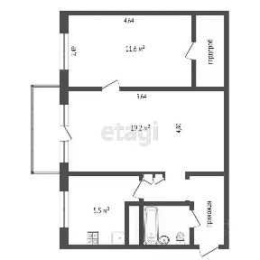 Продается 2-комн. квартира, 44,4 м²