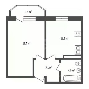 Продается 1-комн. квартира, 39,2 м²