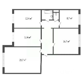 Продается 4-комн. квартира, 87 м²