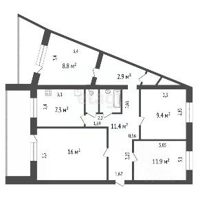 Продается 4-комн. квартира, 72,2 м²